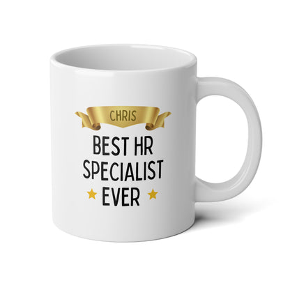 Best HR Specialist Ever 20oz white funny large coffee mug gift for human resources manager officer custom name personalize wavey wares wavywares wavy wares