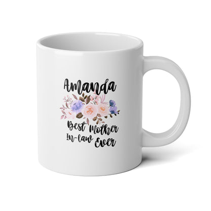 Best Mother-In-Law Ever 20oz white funny large coffee mug gift for in law mothers day present custom name personalize customize waveywares wavey wares wavywares wavy wares
