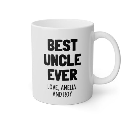 Best Uncle Ever 11oz white funny large coffee mug gift customized custom from niece nephew cups personalized waveywares wavey wares wavywares wavy wares