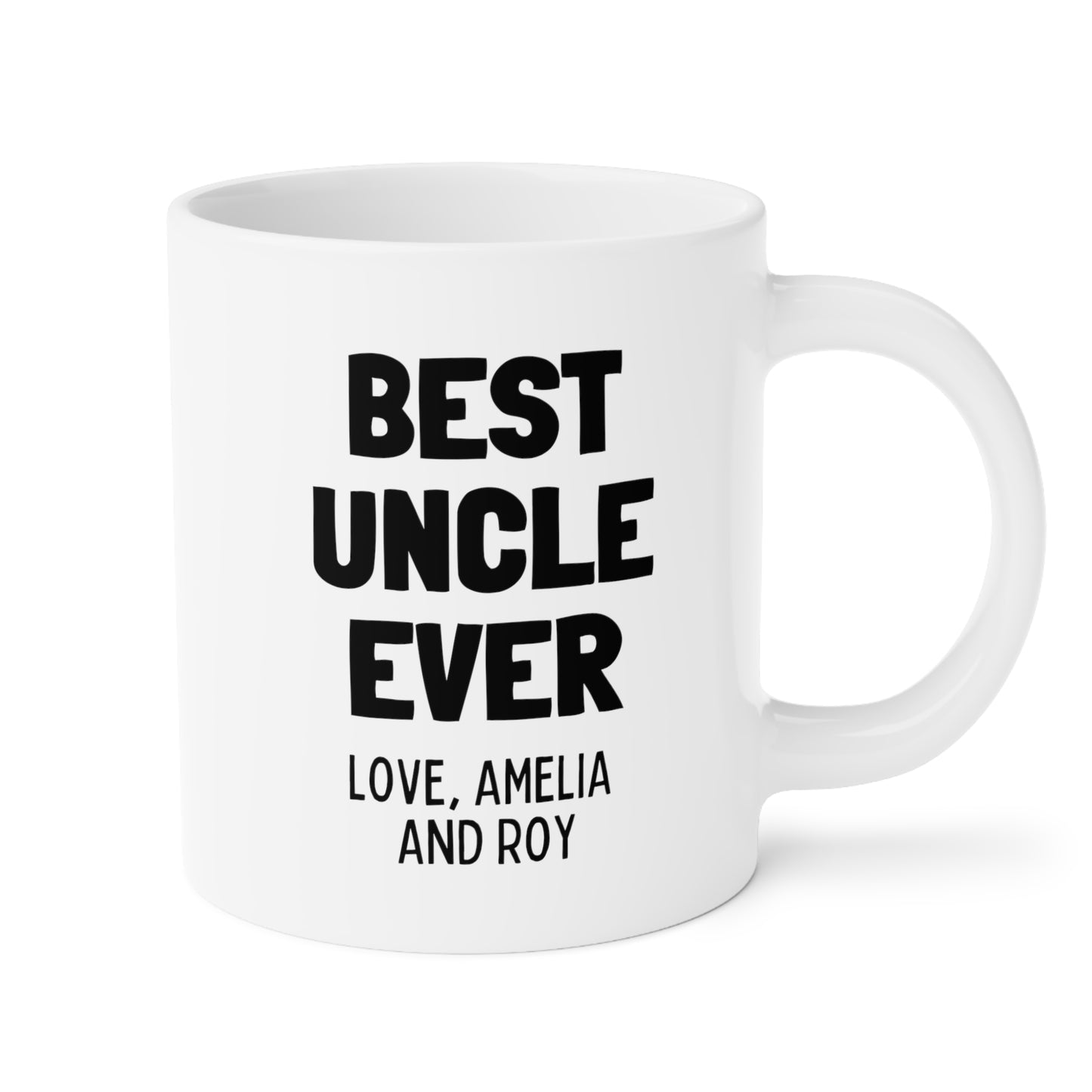 Best Uncle Ever 20oz white funny large coffee mug gift customized custom from niece nephew cups personalized waveywares wavey wares wavywares wavy wares