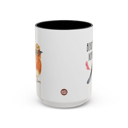 Bird Nerd 15oz white with black accent funny large coffee mug gift for birdwatching lover camping birding watching watcher birder cute robin waveywares wavey wares wavywares wavy wares side