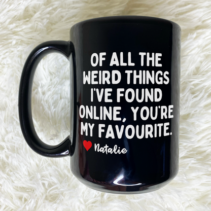 Personalised Of All The Weird Things I've Found Online Black Mug