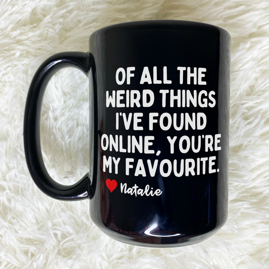 Personalised Of All The Weird Things I've Found Online Black Mug
