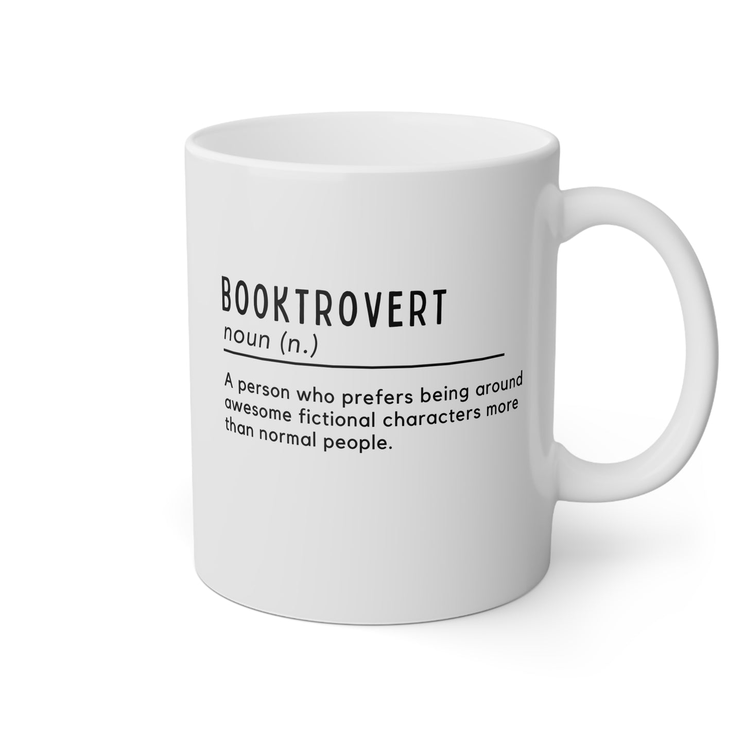 Booktrovert Definition 11oz white funny large coffee mug gift for librarian book lover teacher bookish waveywares wavey wares wavywares wavy wares