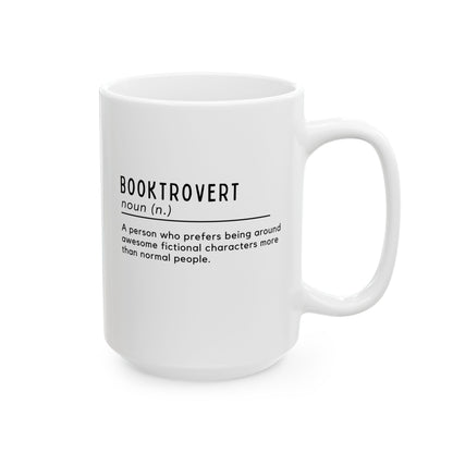 Booktrovert Definition 15oz white funny large coffee mug gift for librarian book lover teacher bookish waveywares wavey wares wavywares wavy wares