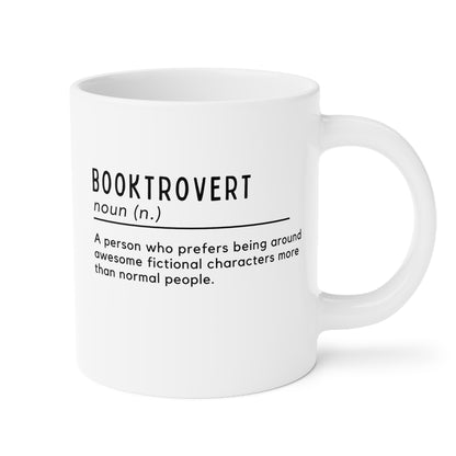 Booktrovert Definition 20oz white funny large coffee mug gift for librarian book lover teacher bookish waveywares wavey wares wavywares wavy wares