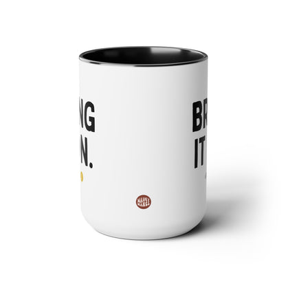 Bring It On Enneagram 8 15oz white with black accent funny large coffee mug gift for friend mbti personality test waveywares wavey wares wavywares wavy wares side