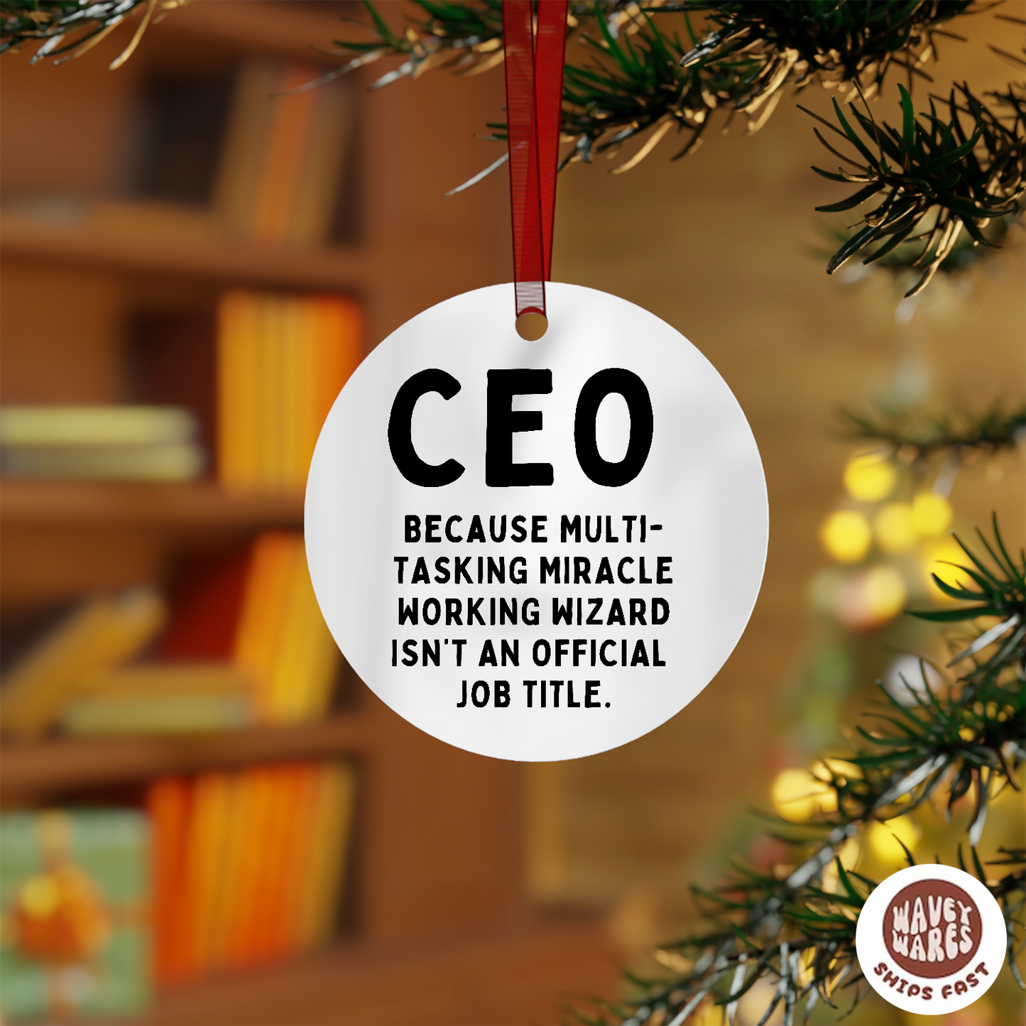 CEO Multi-tasking Wizard Funny Ornament