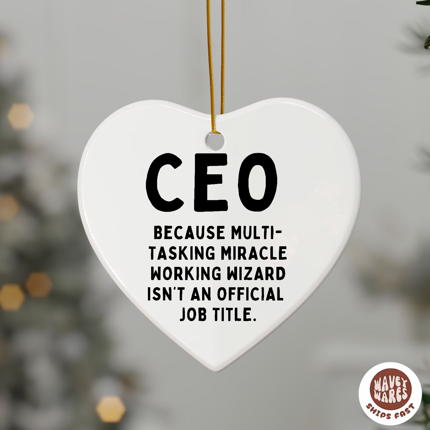 CEO Multi-tasking Wizard Funny Ornament