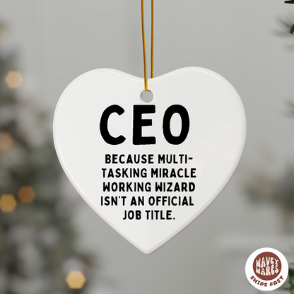 CEO Multi-tasking Wizard Funny Ornament