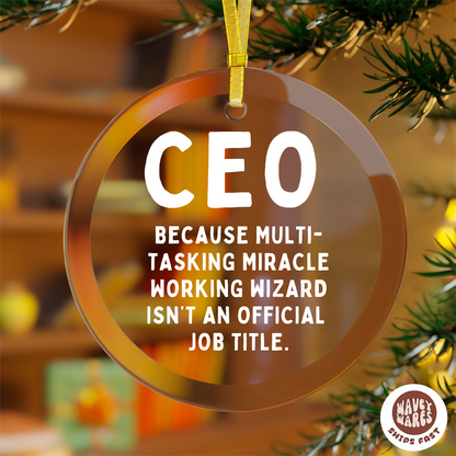 CEO Multi-tasking Wizard Funny Ornament