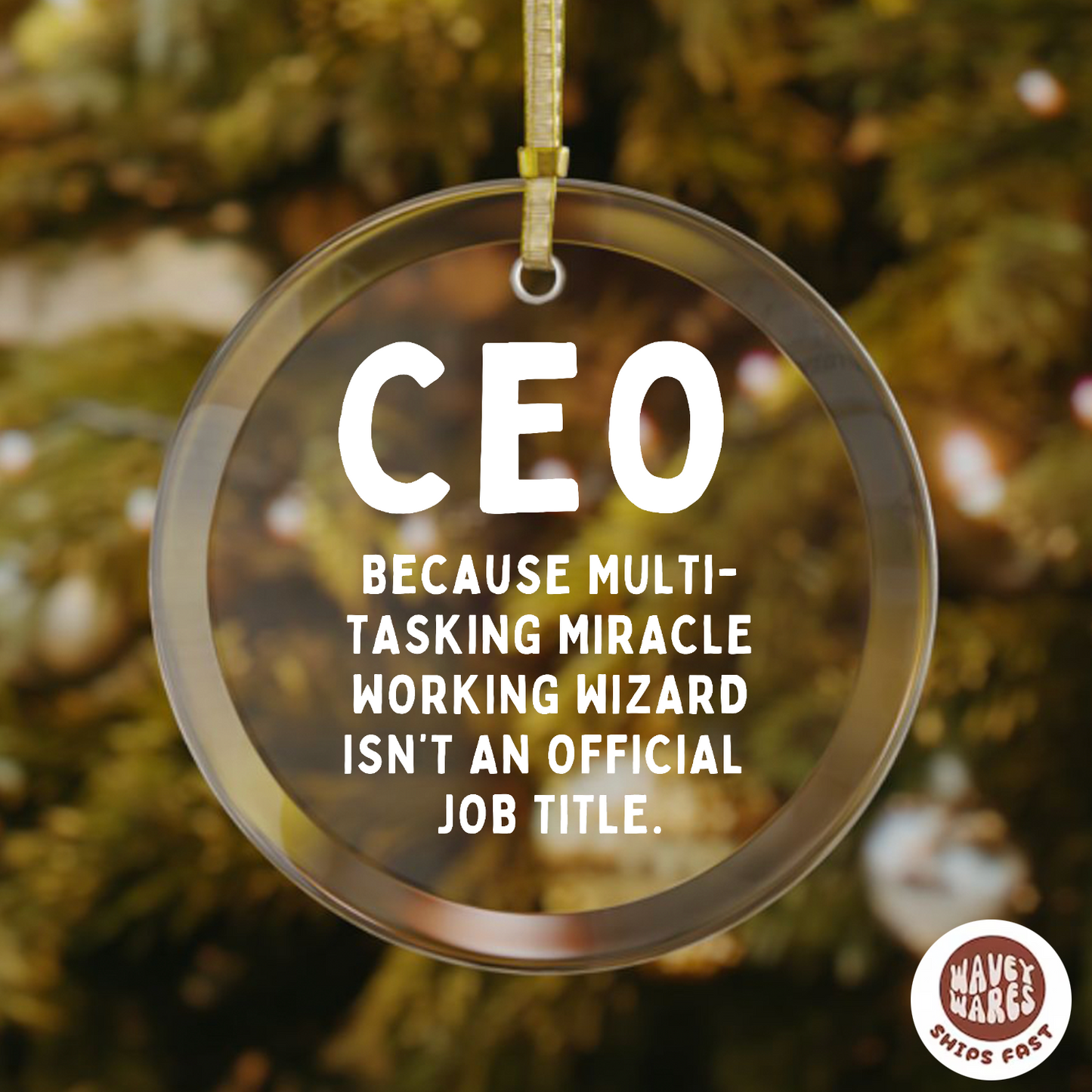CEO Multi-tasking Wizard Funny Ornament