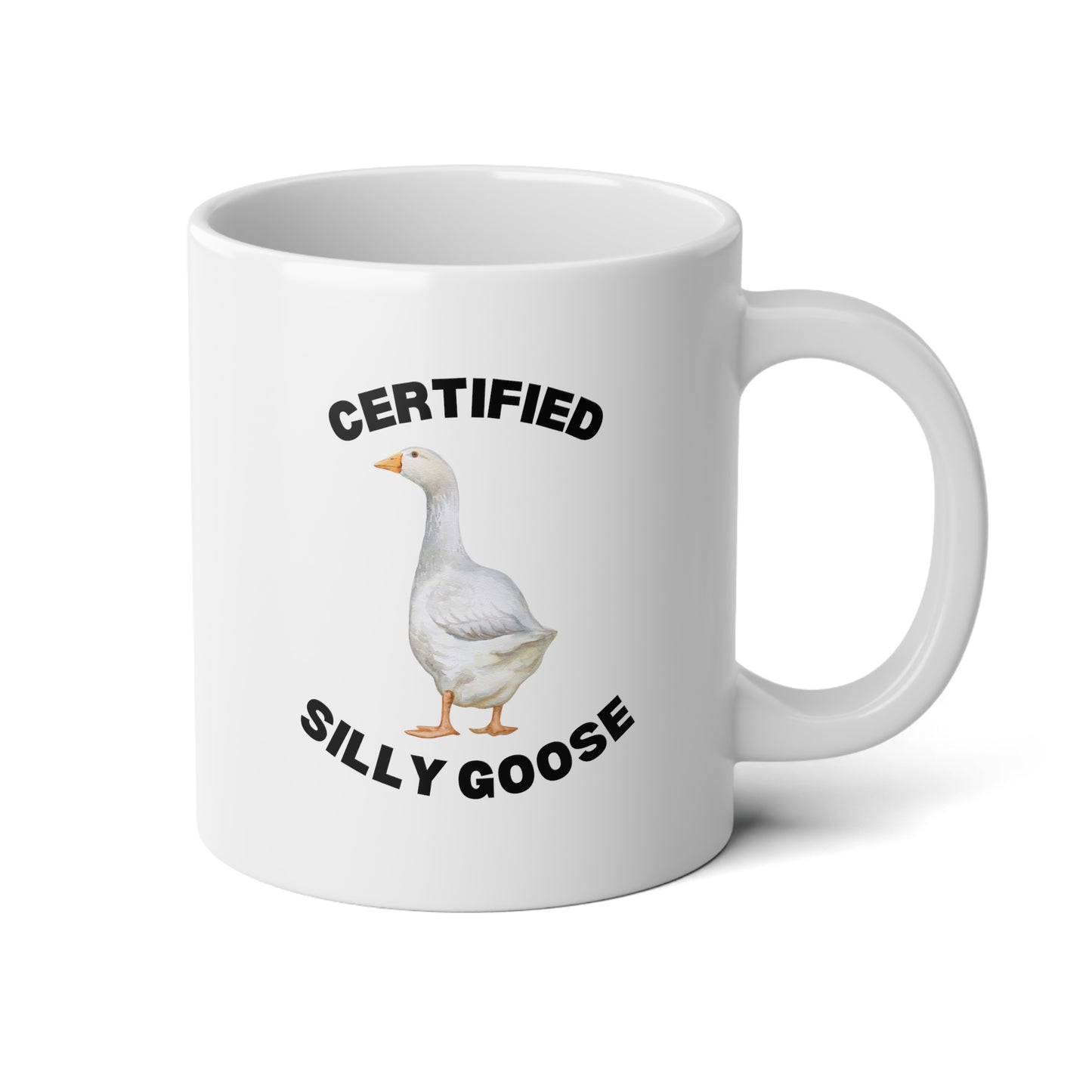 Certified Silly Goose 20oz white funny large coffee mug gift for best friend sibling meme novelty geese lover wavey wares wavywares wavy wares