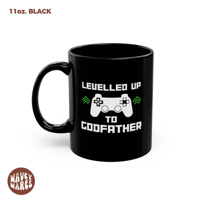 Levelled Up To Godfather Black Mug