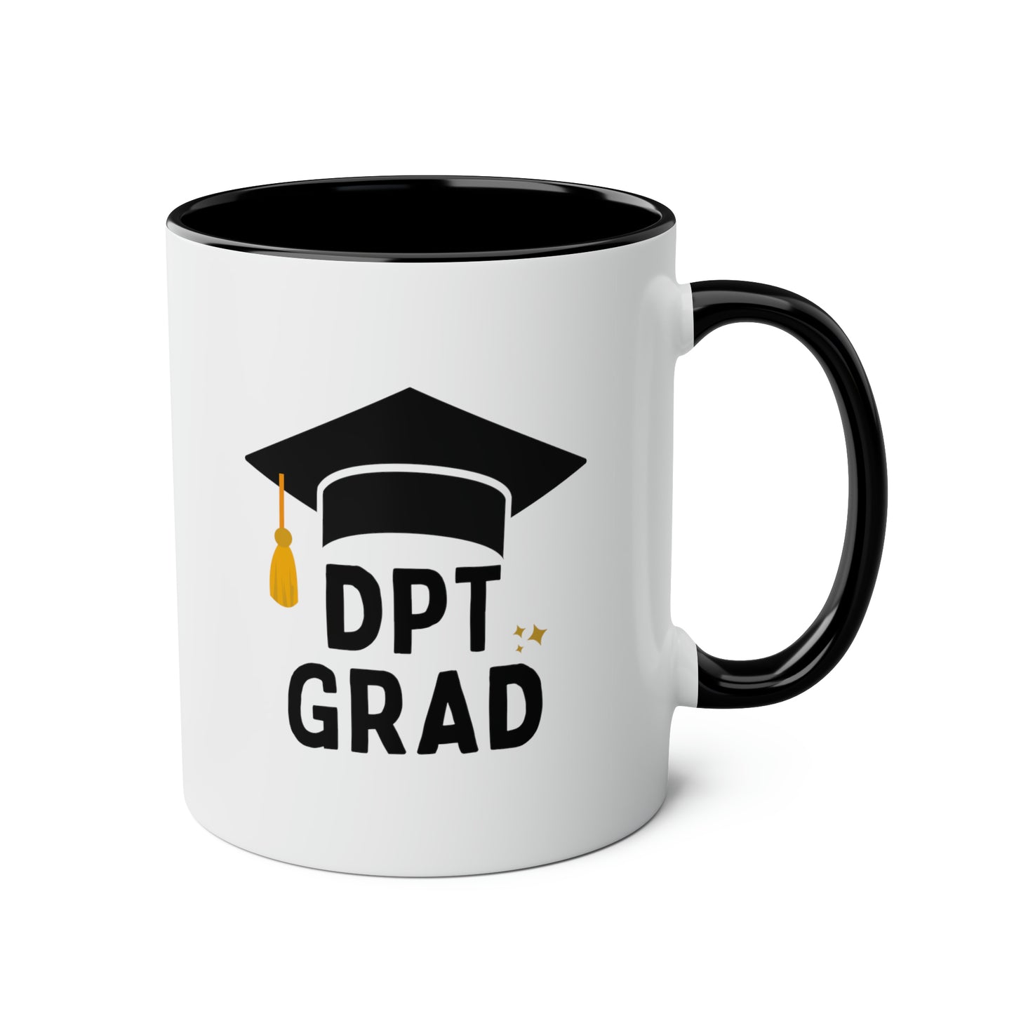 DPT Grad 11oz white with black accent funny large coffee mug gift for doctor of physical therapy therapist graduation unique present waveywares wavey wares wavywares wavy wares