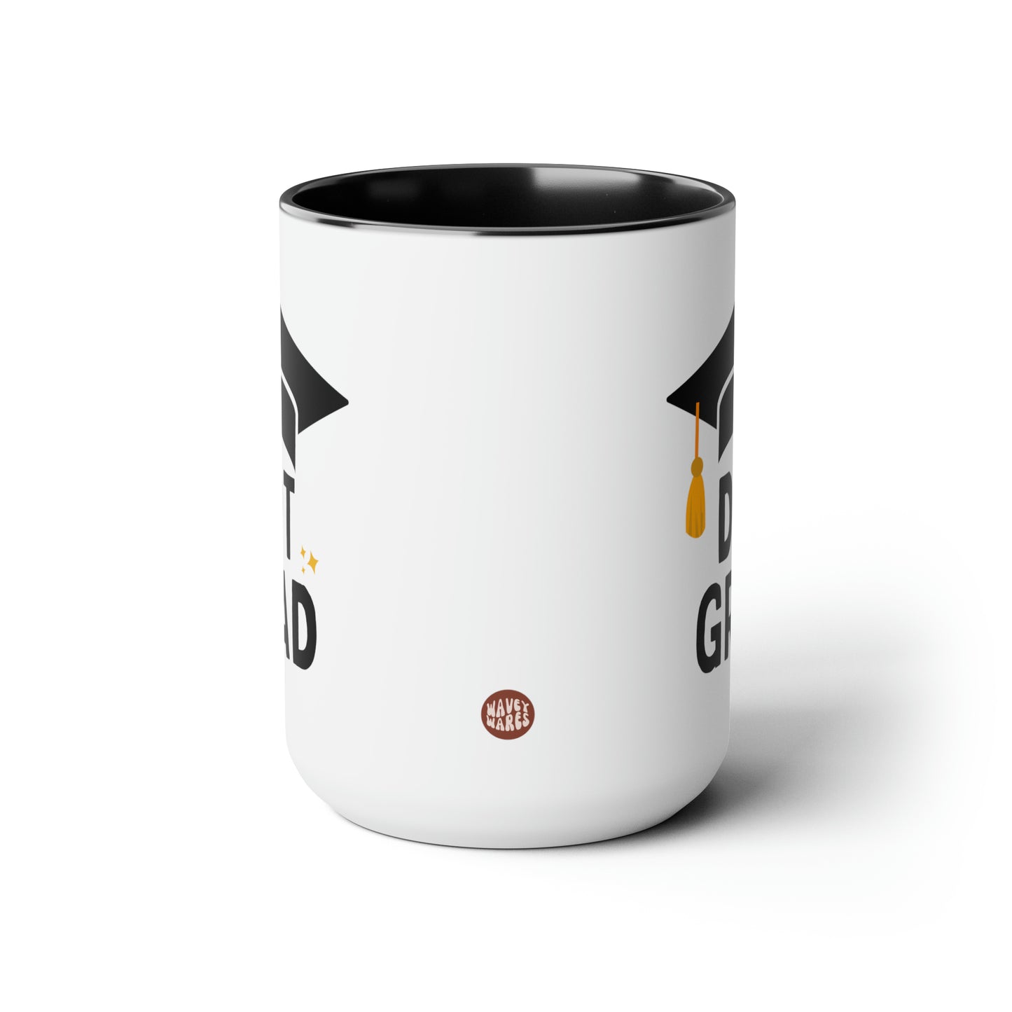 DPT Grad 15oz white with black accent funny large coffee mug gift for doctor of physical therapy therapist graduation unique present waveywares wavey wares wavywares wavy wares side