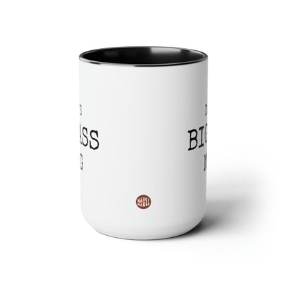 Dad's Big Ass Mug 15oz white with black accent funny large coffee mug gift for fathers day custom name waveywares wavey wares wavywares wavy wares side