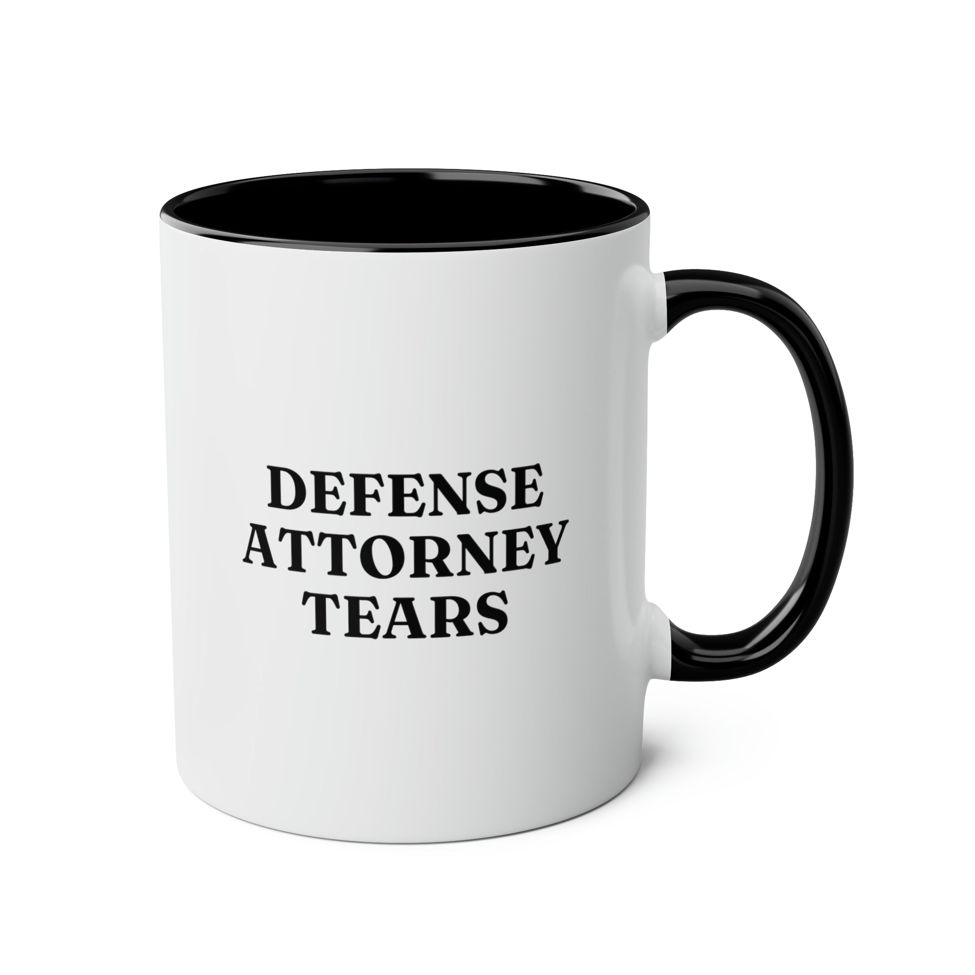 Defense Attorney Tears 11oz white with black accent funny large coffee mug gift for prosecutor lawyer attorney plaintiff cup waveywares wavey wares wavywares wavy wares