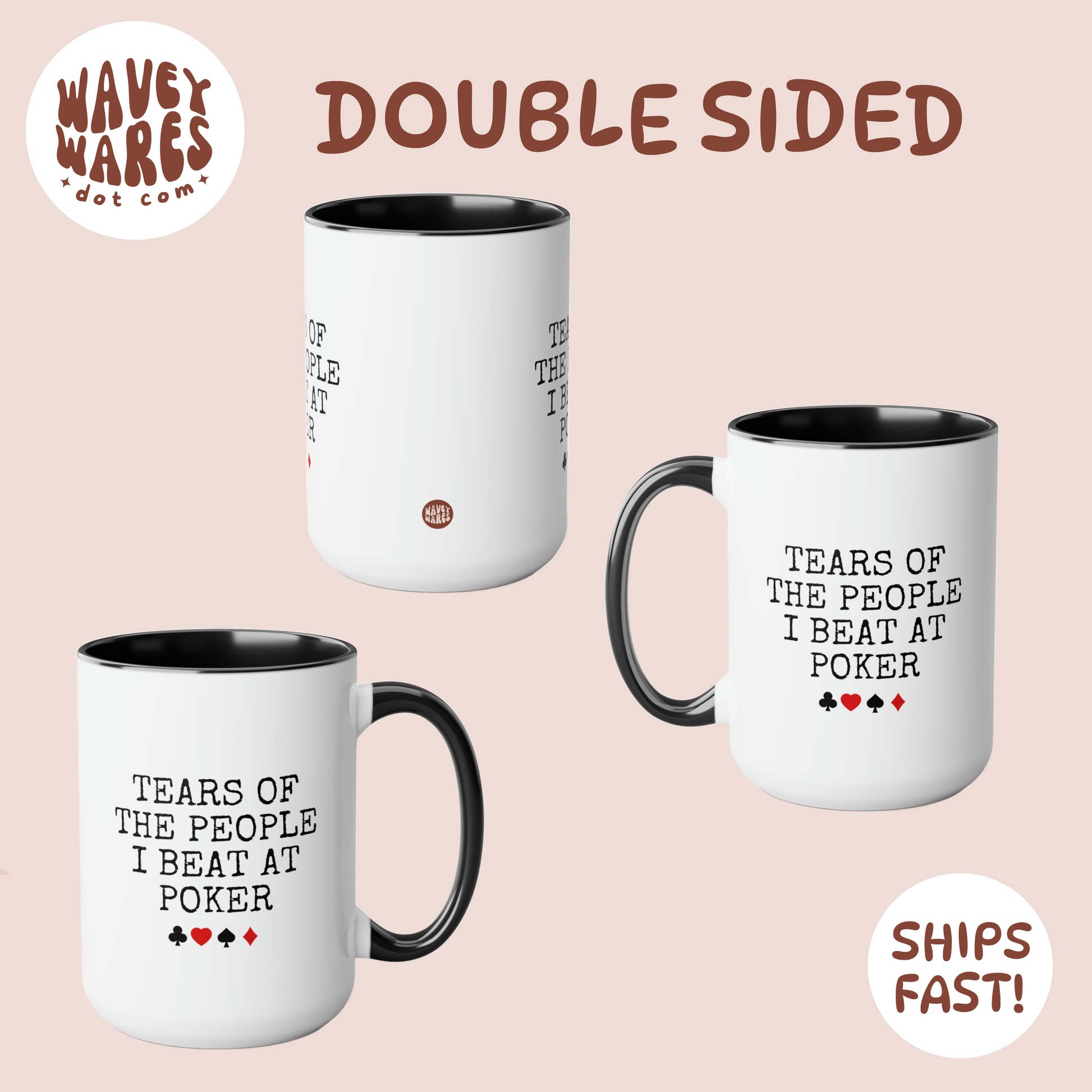 Double sided background coffee mug cup