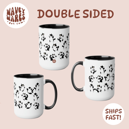 double sided background coffee mug waveywares wavey wares wavywares wavy wares