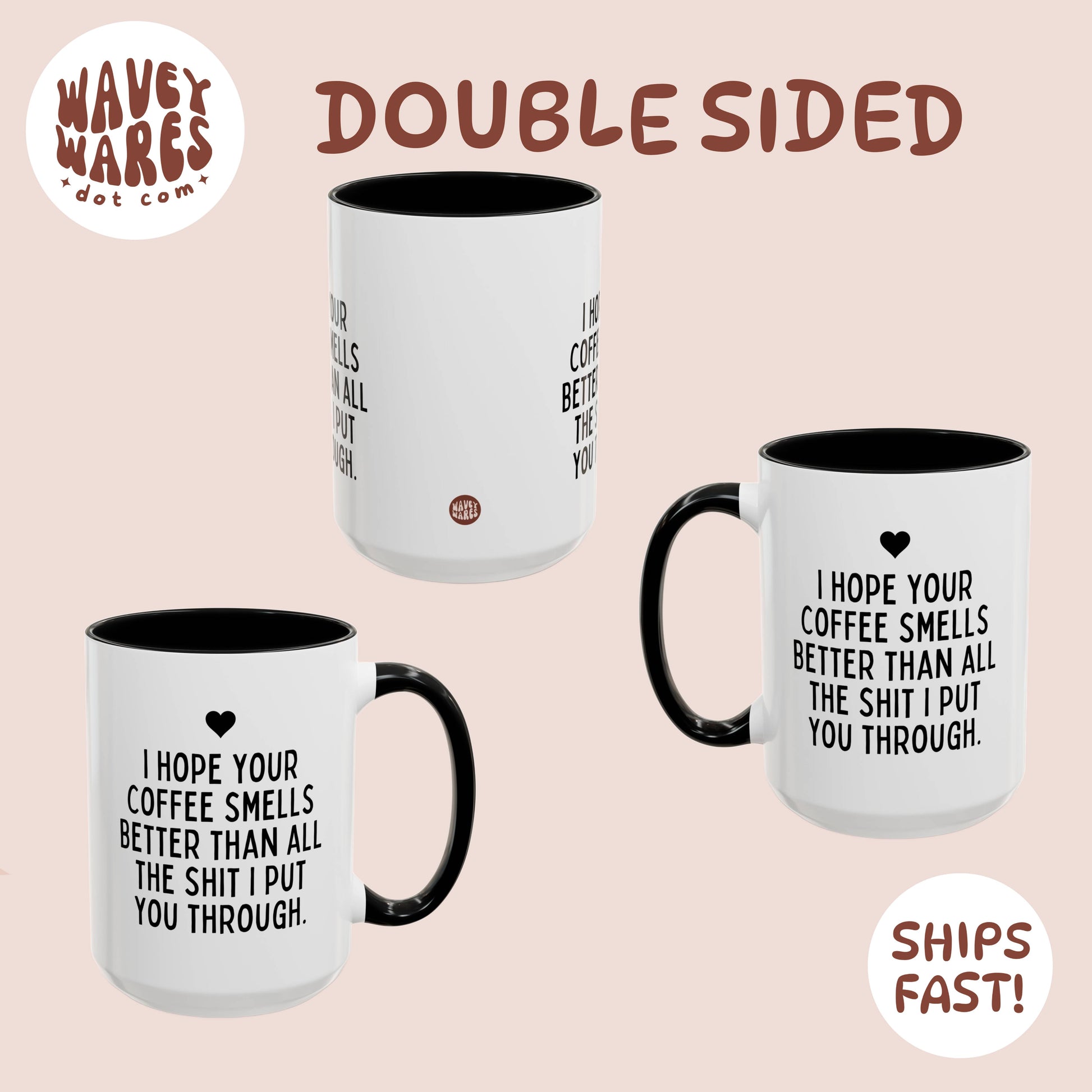 double sided background coffee mug waveywares wavey wares wavywares wavy wares