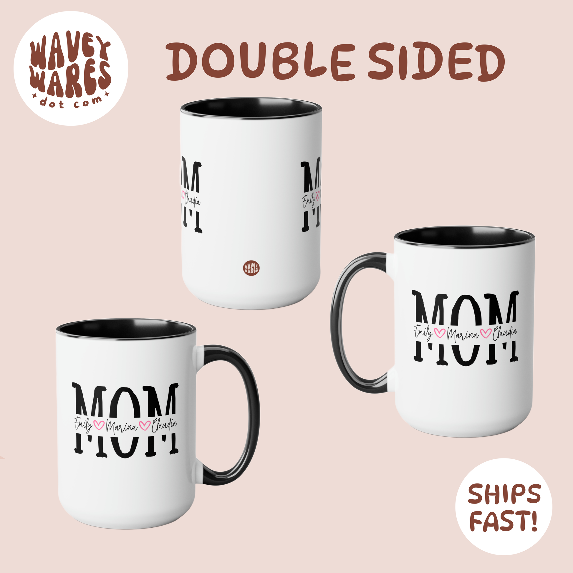 double sided background coffee mug waveywares wavey wares wavywares wavy wares