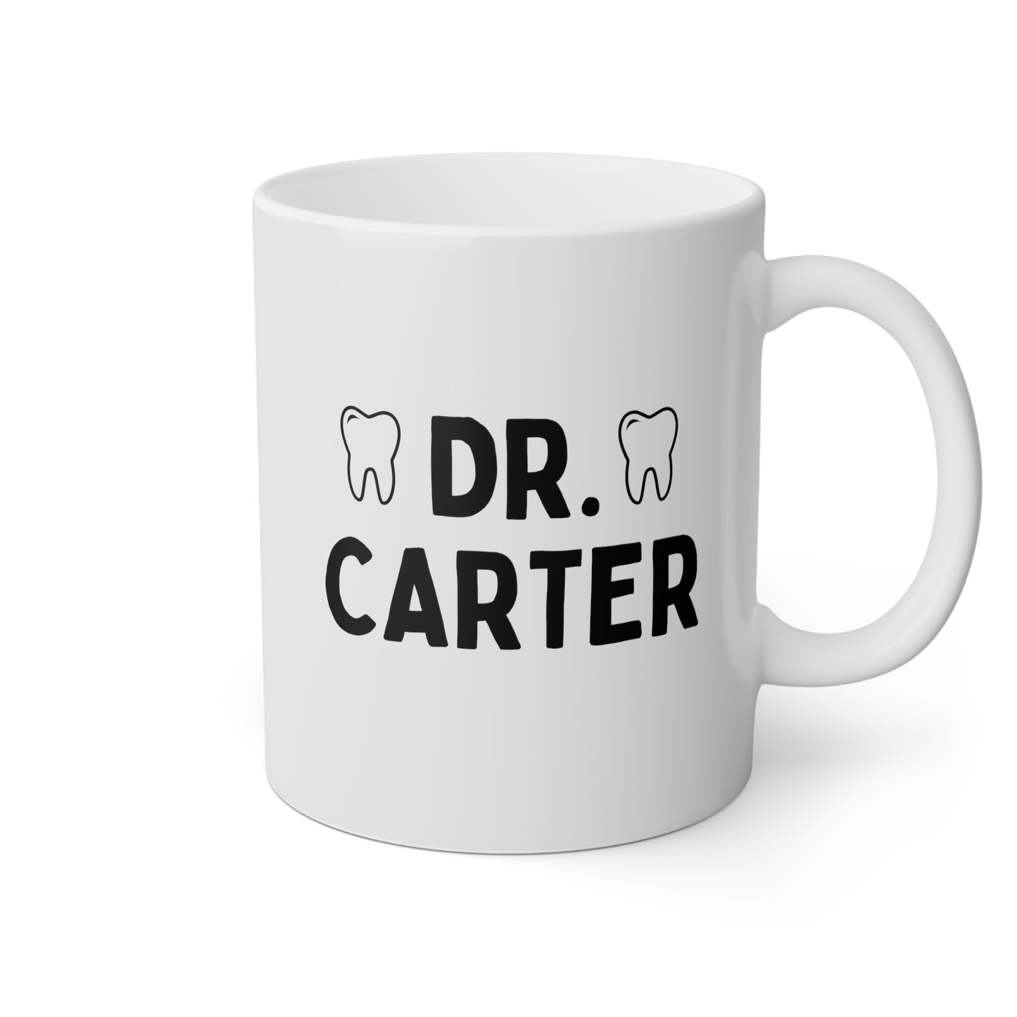 Dr 11oz white funny large coffee mug gift for dentist custom name doctor dental graduate dentistry personalize waveywares wavey wares wavywares wavy wares