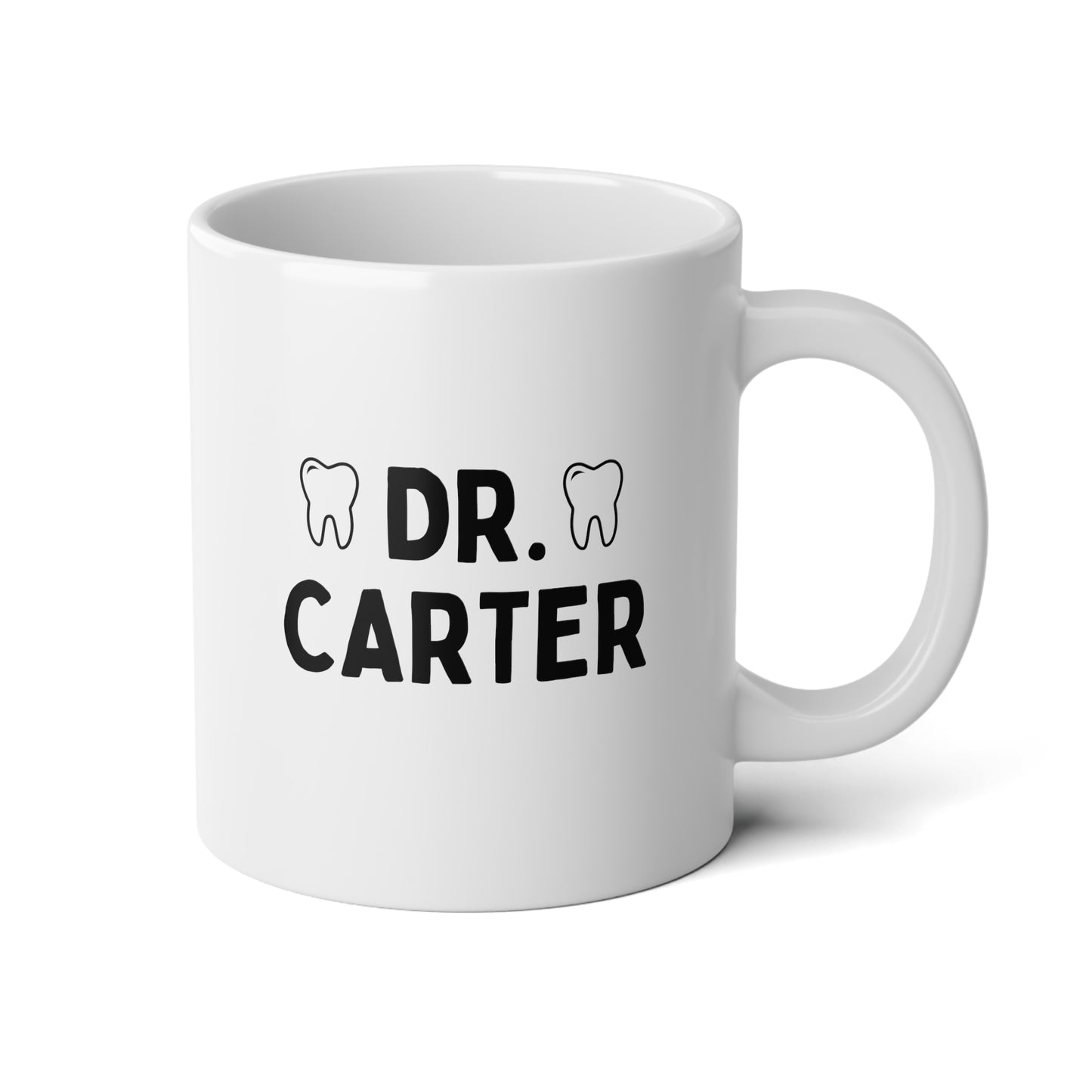 Dr 20oz white funny large coffee mug gift for dentist custom name doctor dental graduate dentistry personalize waveywares wavey wares wavywares wavy wares