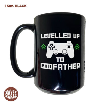 Levelled Up To Godfather Black Mug