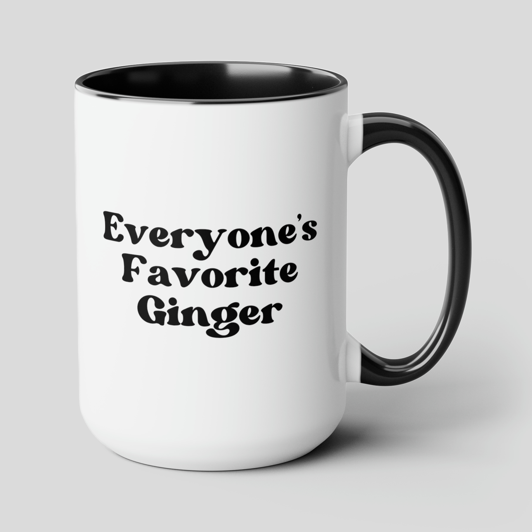 Everyone's Favourite Ginger 15oz white with black accent funny large coffee mug gift for best friend redhead red head novelty waveywares wavey wares wavywares wavy wares cover