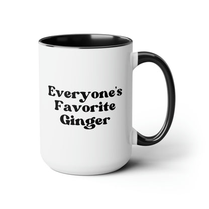 Everyone's Favourite Ginger 15oz white with black accent funny large coffee mug gift for best friend redhead red head novelty waveywares wavey wares wavywares wavy wares