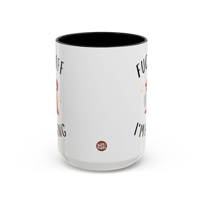 Fuck Off I’m Baking 15oz white with black accent funny large coffee mug gift for her him baker profanity rude cuss cooking curse word waveywares wavey wares wavywares wavy wares side