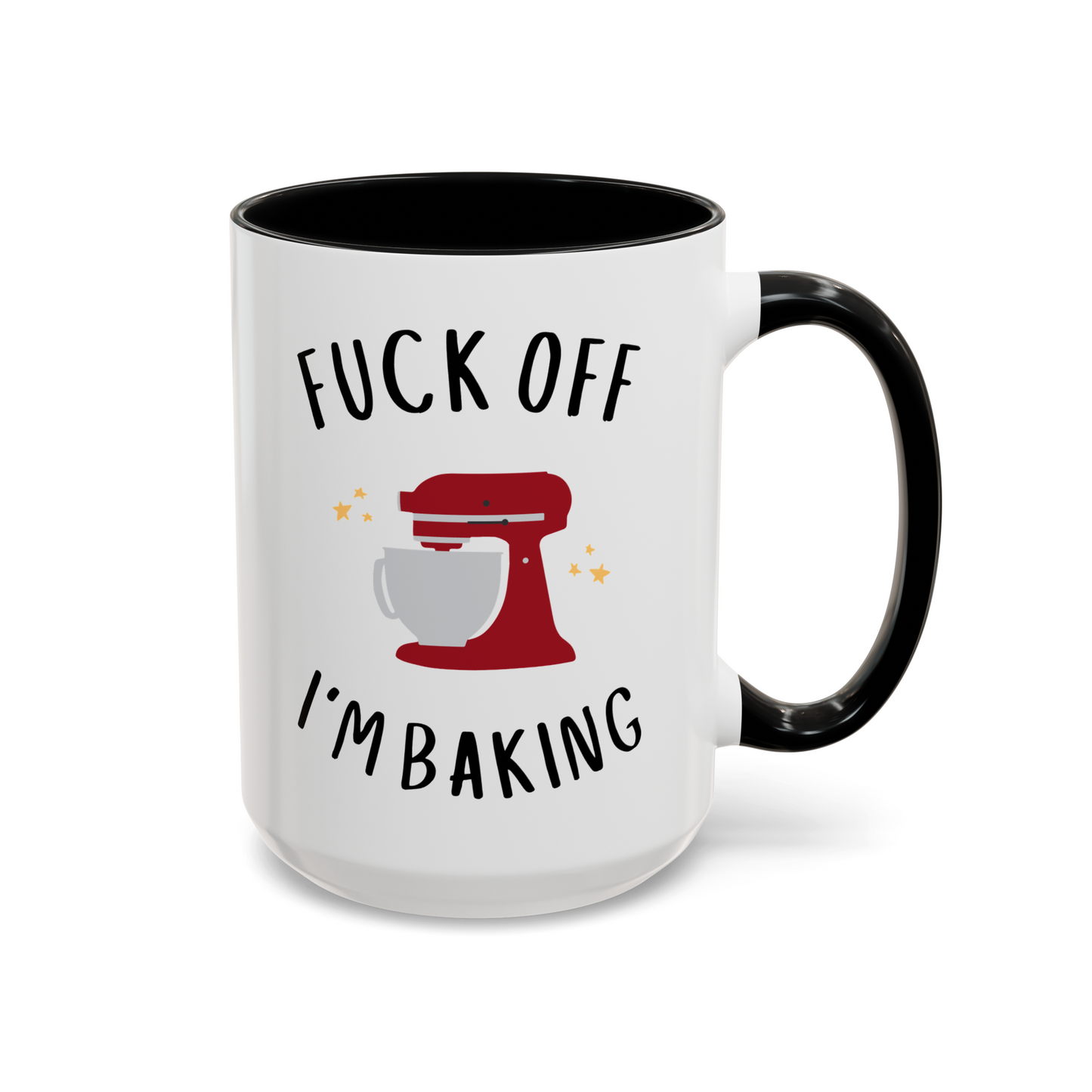 Fuck Off I’m Baking 15oz white with black accent funny large coffee mug gift for her him baker profanity rude cuss cooking curse word waveywares wavey wares wavywares wavy wares