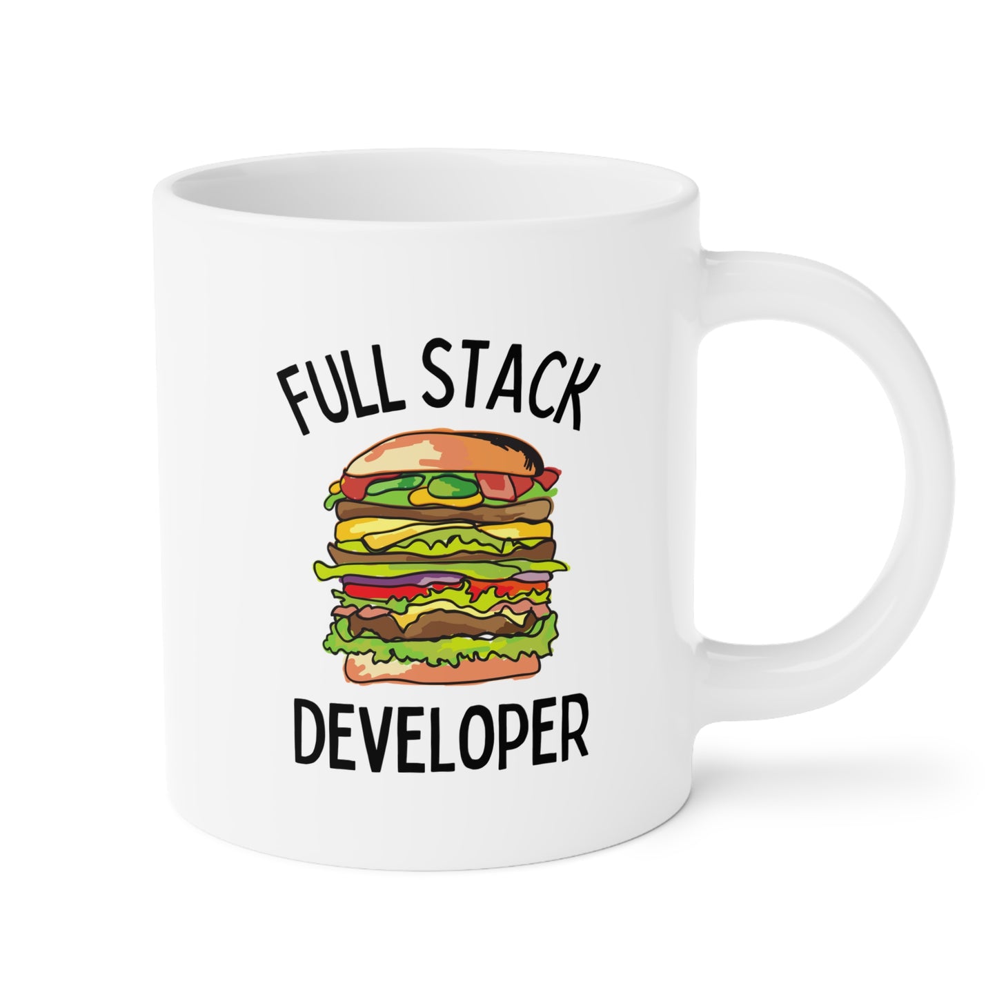 Full Stack Developer 20oz white funny large coffee mug gift for computer programmer programming coder web dev software engineer waveywares wavey wares wavywares wavy wares 