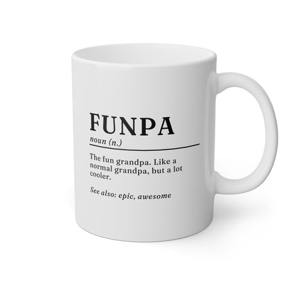 Funpa Definition 11oz white funny large coffee mug gift for grandpa pops granddad grandfather meaning waveywares wavey wares wavywares wavy wares 