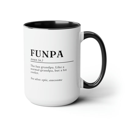 Funpa definition 15oz white with black accent funny large coffee mug gift for grandpa grandfather grandad pops custom pop personalized waveywares wavey wares wavywares wavy wares