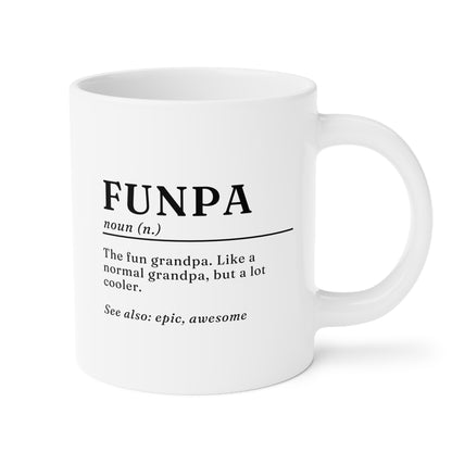 Funpa Definition 20oz white funny large coffee mug gift for grandpa pops granddad grandfather meaning waveywares wavey wares wavywares wavy wares