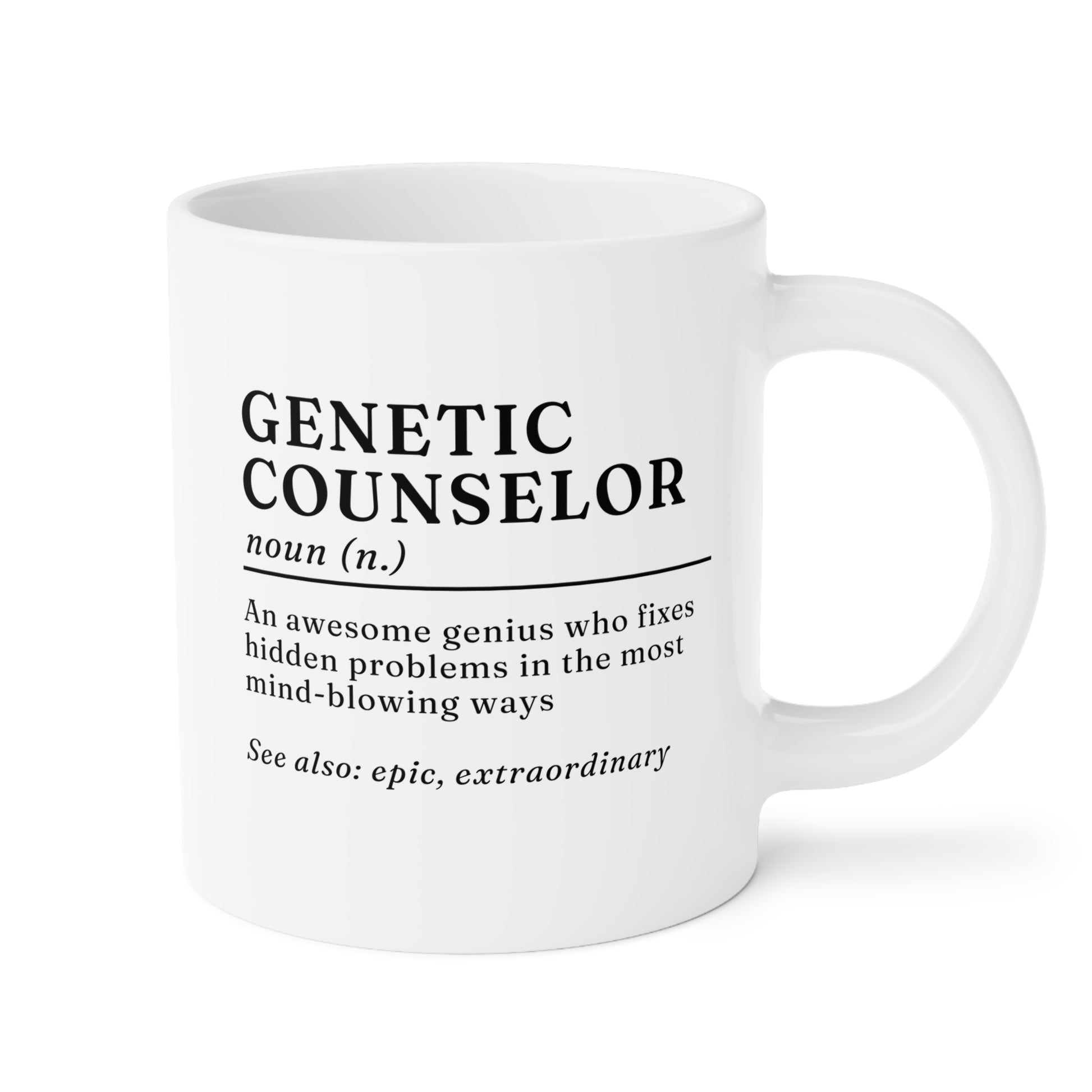 Genetic Counselor Definition 20oz white funny large coffee mug gift for genetics counsellor meaning counseling appreciation Christmas waveywares wavey wares wavywares wavy wares