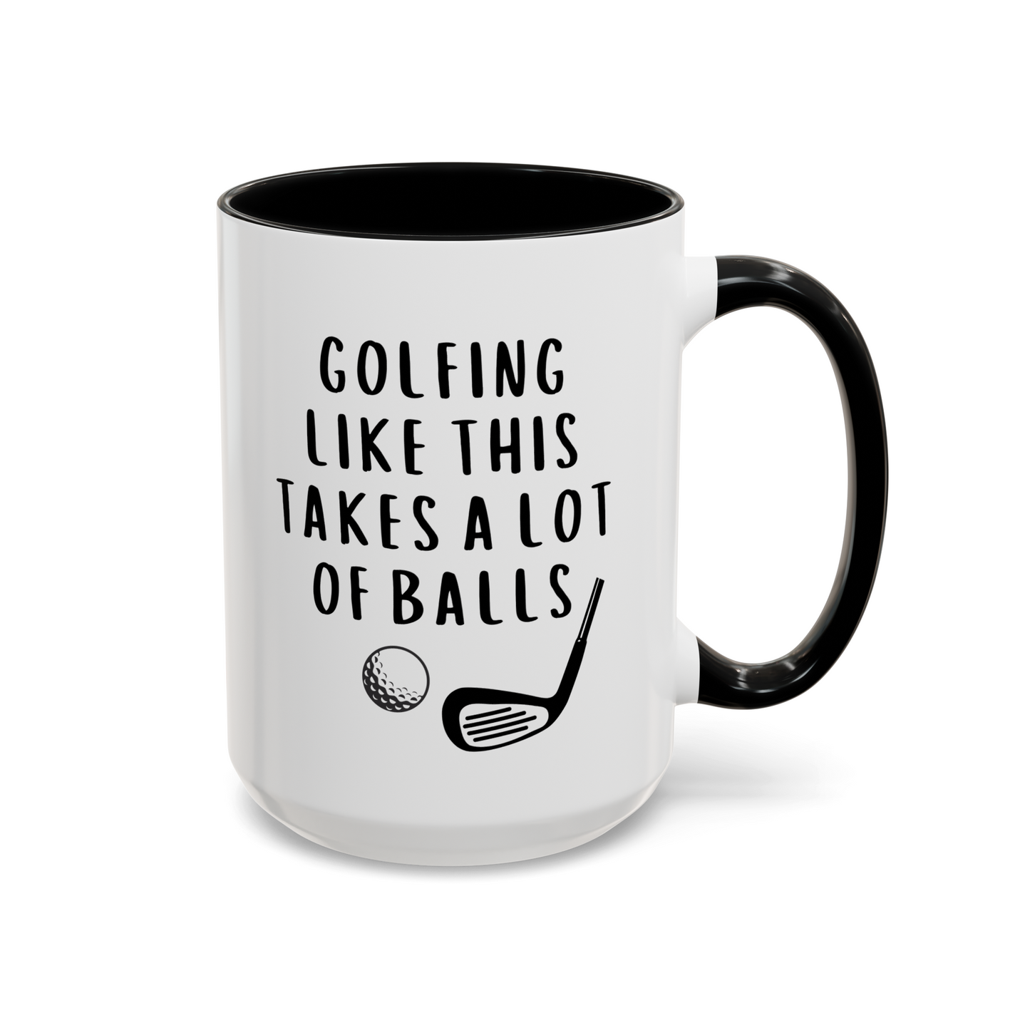 Golfing Like This Takes A Lot Of Balls 15oz white with black accent funny large coffee mug gift for golfer men him golf waveywares wavey wares wavywares wavy wares