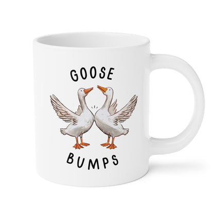 Goose Bumps 20oz white funny large coffee mug gift for geese lover couple sarcastic goosebumps silly bird waveywares wavey wares wavywares wavy wares