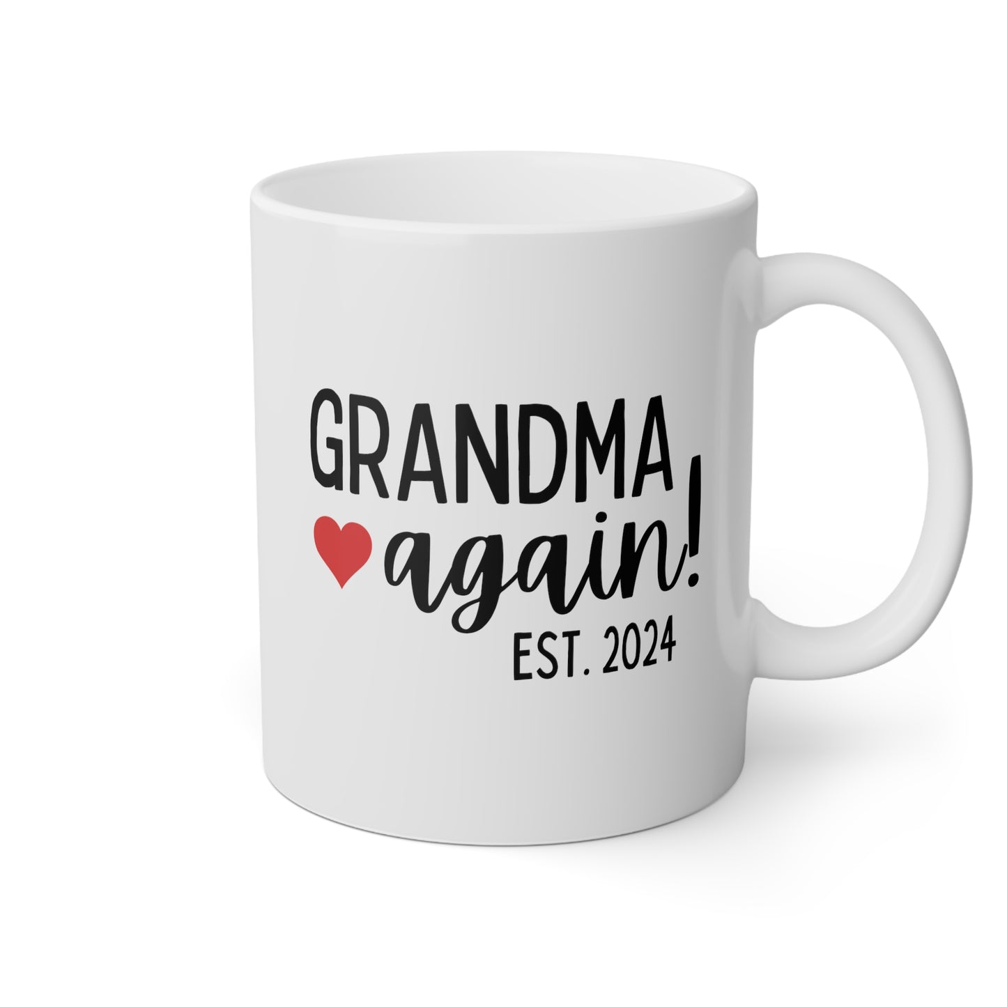 Grandma Again 11oz white funny large coffee mug gift for grandmother pregnancy announcement est custom customize personalized waveywares wavey wares wavywares wavy wares