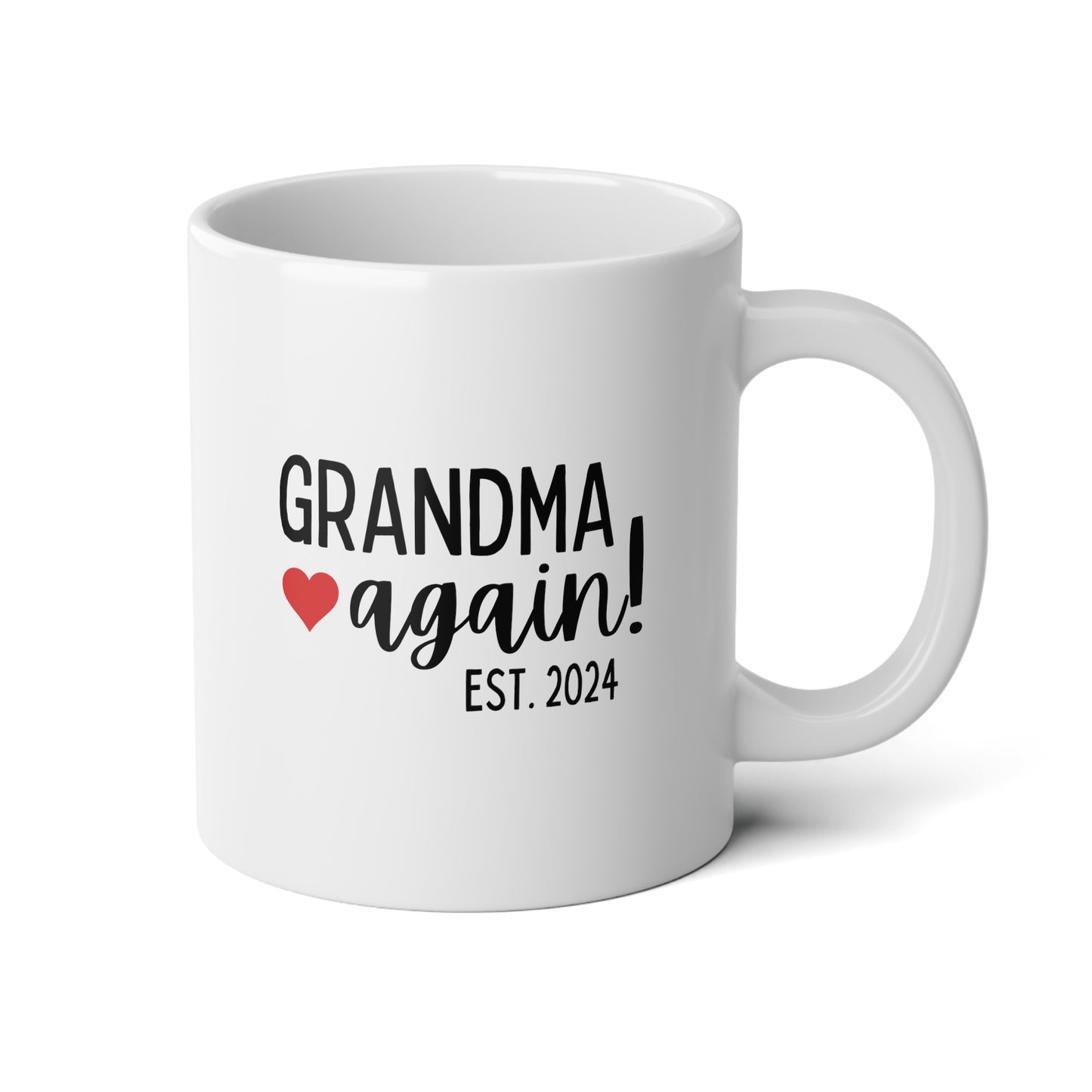 Grandma Again 20oz white funny large coffee mug gift for grandmother pregnancy announcement est custom customize personalized wavey wares wavywares wavy wares