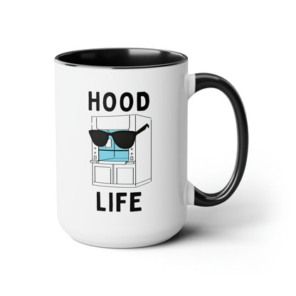 Hood Life 15oz white with black accent funny large coffee mug gift for scientist biology chemistry science fumehood STEM biochemistry waveywares wavey wares wavywares wavy wares