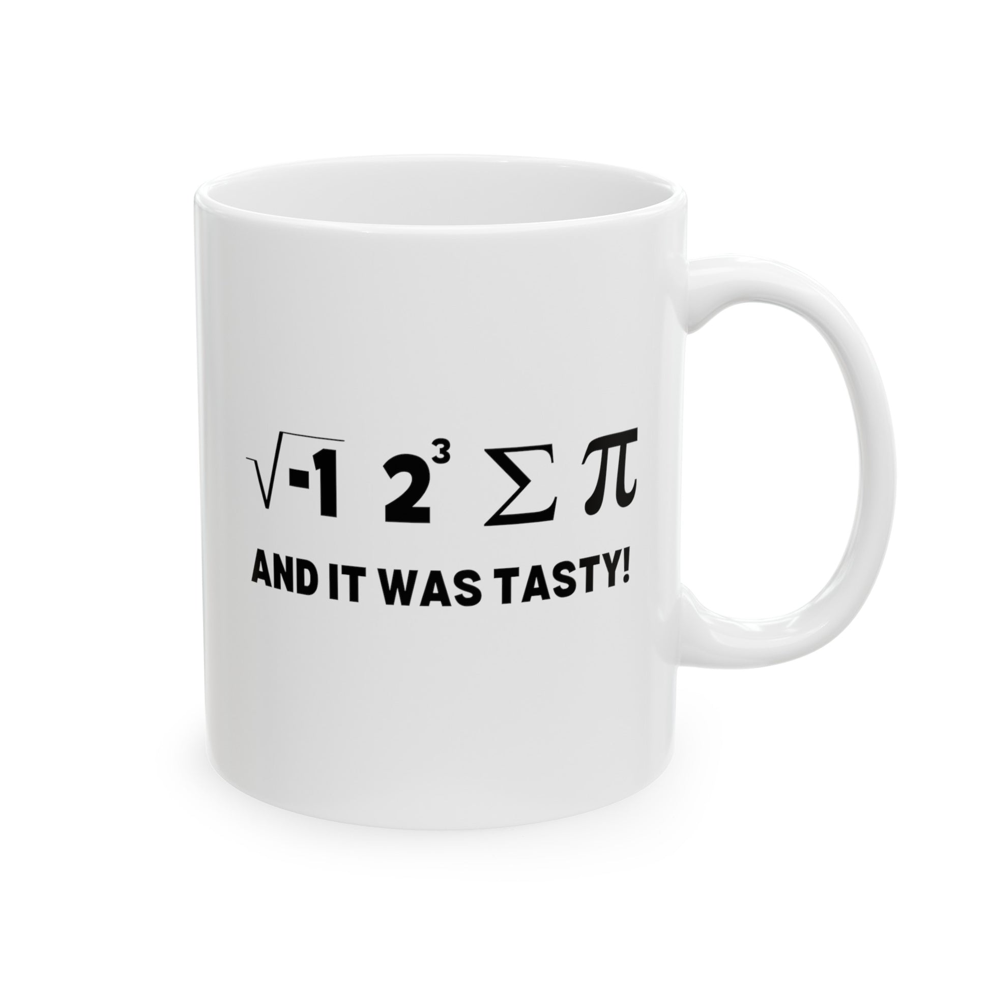I Ate Some Pie And It Was Tasty 11oz white funny large coffee mug gift for math lover teacher geek nerdy science nerd novelty equations formula pun waveywares wavey wares wavywares wavy wares