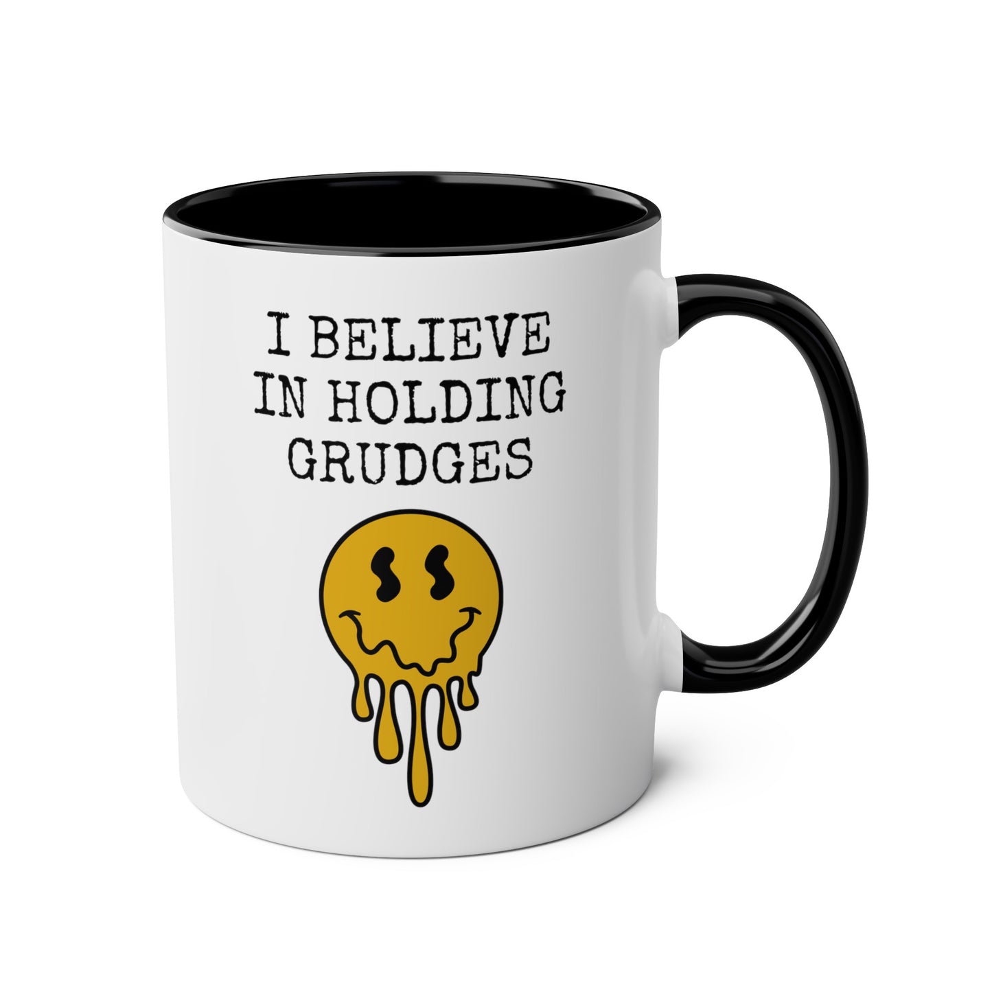 I Believe In Holding Grudges 11oz white with black accent funny large coffee mug gift for friend sarcasm novelty tv rude curse word sarcastic cuss waveywares wavey wares wavywares wavy wares