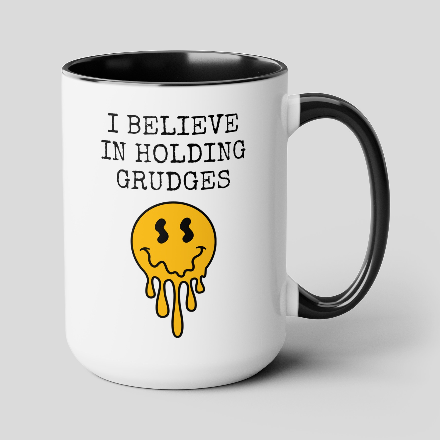 I Believe In Holding Grudges 15oz white with black accent funny large coffee mug gift for friend sarcasm novelty tv rude curse word sarcastic cuss waveywares wavey wares wavywares wavy wares cover