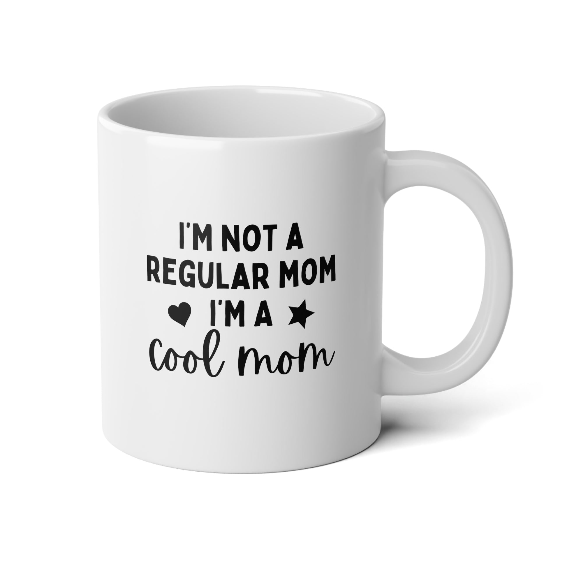 I'm Not A Regular Mom I'm A Cool Mom 20oz white funny large coffee mug gift for mother's day mother mum wavey wares wavywares wavy wares