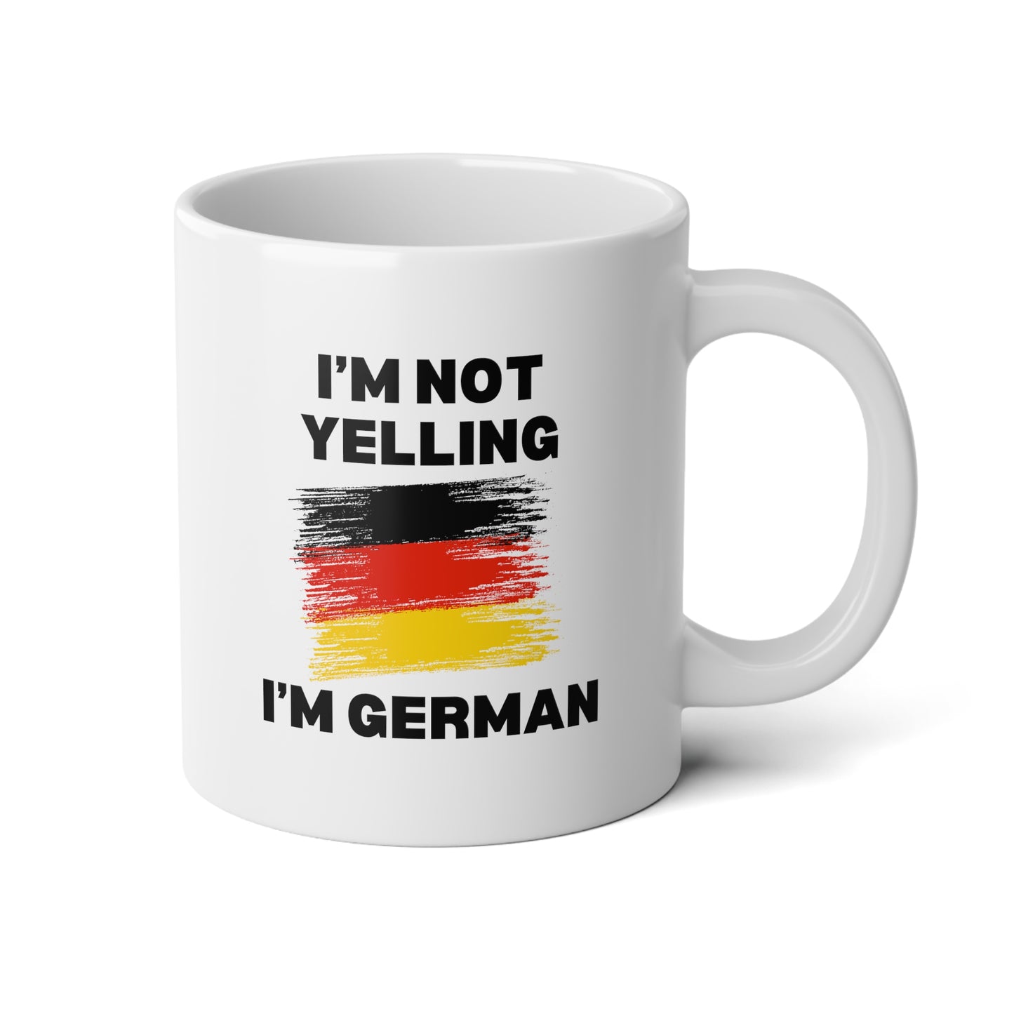 I'm Not Yelling I'm German 20oz white funny large coffee mug gift for deutsch friend flag germany deutschland birthday waveywares wavey wares wavywares wavy wares