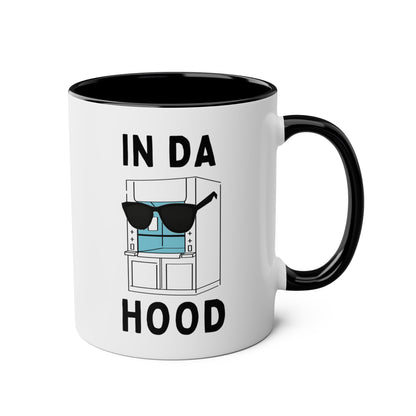 In Da Hood 11oz white with black accent funny large coffee mug gift for fumehood chemistry biology STEM scientist biochemistry waveywares wavey wares wavywares wavy wares