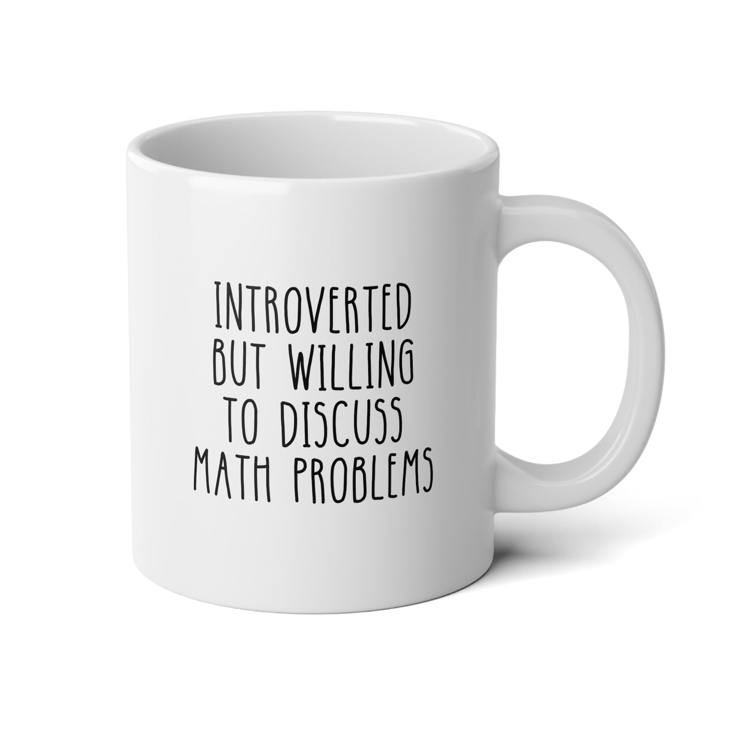 Introverted But Willing To Discuss Math Problems 20oz white funny large coffee mug gift for introvert mathematics geek accountant maths teacher waveywares wavey wares wavywares wavy wares